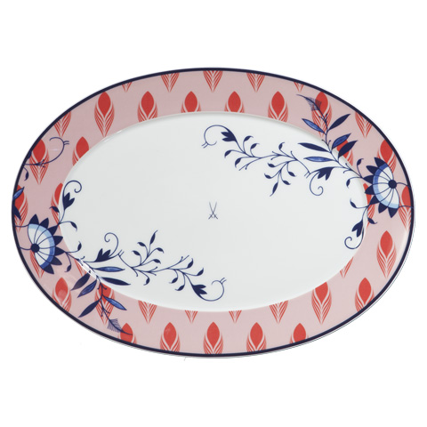 plate oval 36 cm, Bloomy Fethers